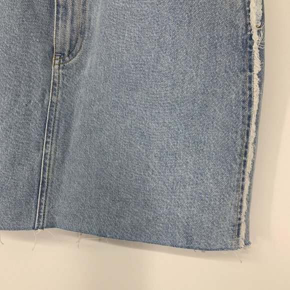 Tommy Hilfiger Jeans Denim Skirt Light Blue Mini Fray Trim NWT - Picture 7 of 12